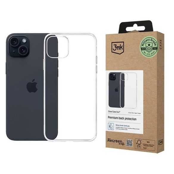 3mk ClearCase Eco tok iPhone 15 - átlátszó