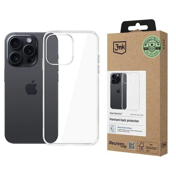 3mk ClearCase Eco tok iPhone 15 Pro - átlátszó