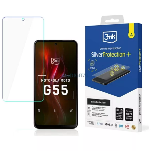 3MK SilverProtect+ antimikrobiális fólia    nedves felragasztású, Motorola Moto G55 5G