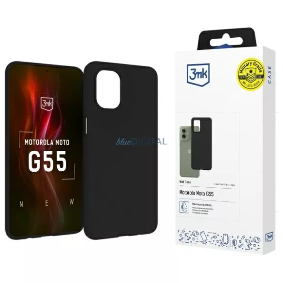 3mk Matt tok Motorola Moto G55 - fekete