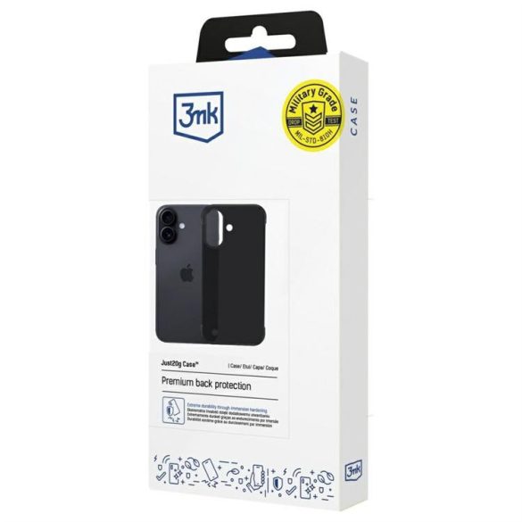 3mk Just20g Matt tok iPhone 16 - fekete