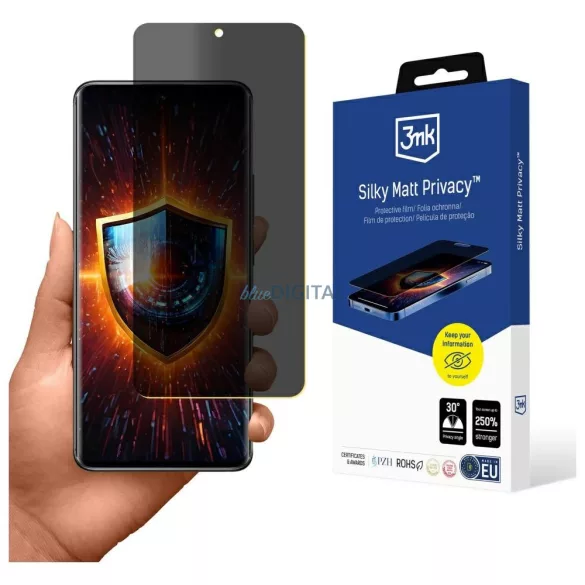 3MK Silky Matt Privacy magánéletvédő fólia a Redmi Note 14 Pro+ készülékhez