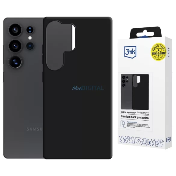 3MK Hardy MagSilicone tok Samsung Galaxy S25 Ultra fekete