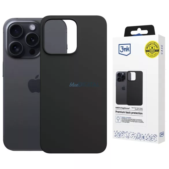 3MK Hardy MagSilicone tok Apple iPhone 15 Pro Max grafithoz