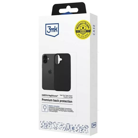 3MK Hardy MagSilicone Case for Apple iPhone 16 Plus grafit