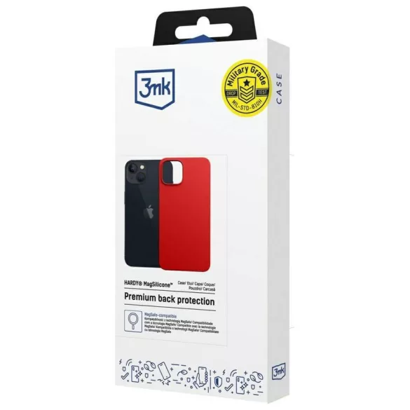 3MK Hardy MagSilicone tok Apple iPhone 14 Plus piros színű készülékhez