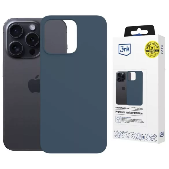 3MK Hardy MagSilicone tok Apple iPhone 15 Pro készülékhez kék