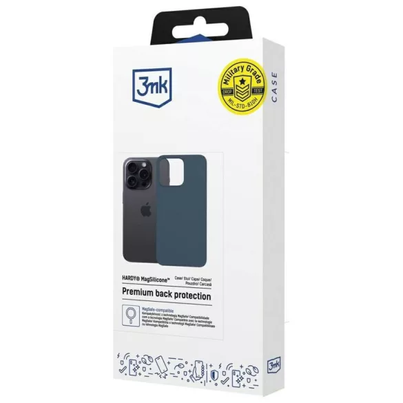 3MK Hardy MagSilicone tok Apple iPhone 15 Pro készülékhez kék