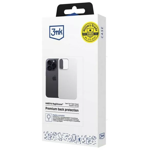 3MK Hardy MagSilicone tok Apple iPhone 14 Pro Max fehér színhez