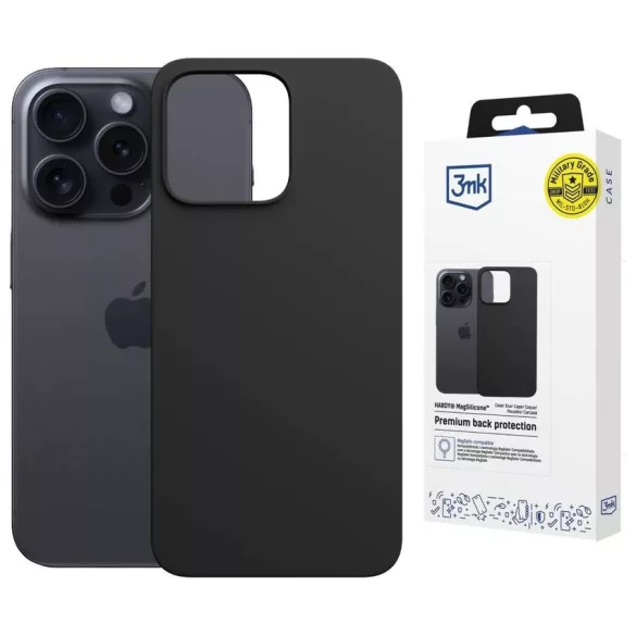3MK Hardy MagSilicone tok Apple iPhone 13 Pro Max fekete színhez