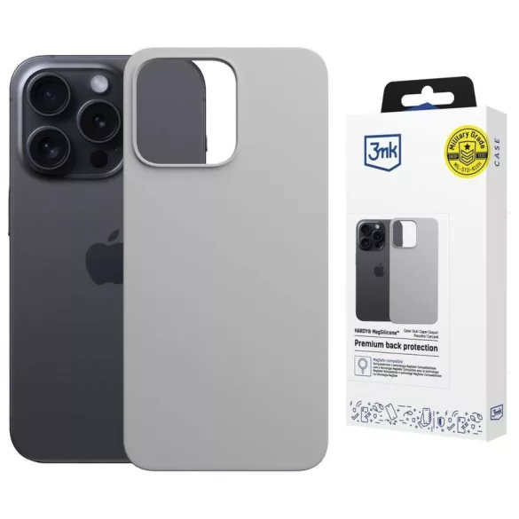 3MK Hardy MagSilicone tok Apple iPhone 16 Pro Max Titanium készülékhez