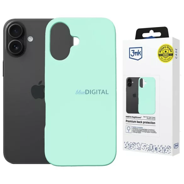 3MK Hardy MagSilicone tok Apple iPhone 16 Plus tenger kék színű tokhoz
