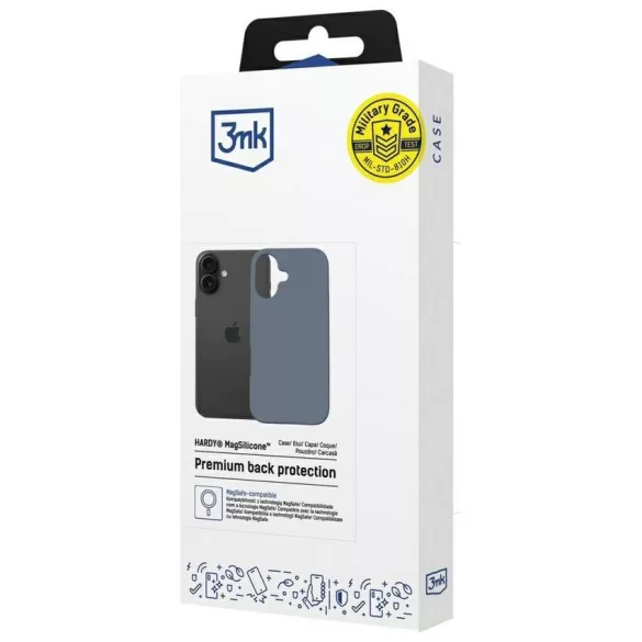3MK Hardy MagSilicone tok Apple iPhone 16 Ultramarin