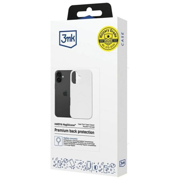 3MK Hardy MagSilicone tok Apple iPhone 16 fehérhez