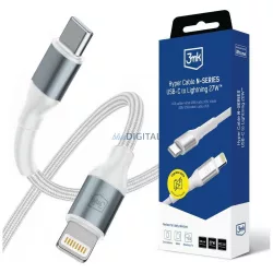   3MK Hyper Cable N-SERIES USB-C - Lightning kábel 50cm PD 3.0 9V/3A 27W - fehér