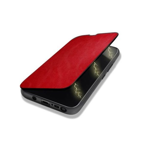 Beline Tok Bőr könyvtok Samsung S20+ G985 piros tok