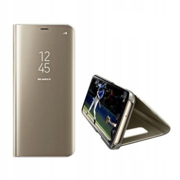 Etui Clear View Samsung A20s A207 arany tok