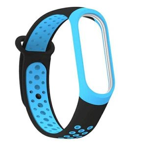 Beline óraszíj Mi Band 3/4 design fekete / kék