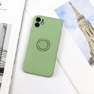 Beline Tok szilikon iPhone 12 Pro Max zöld tok gyűrűvel