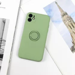 Beline Tok szilikon iPhone 12 mini zöld tok gyűrűvel