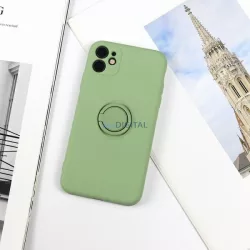 Beline Tok szilikon iPhone 12 mini zöld tok gyűrűvel