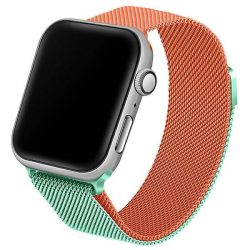   Beline Apple Watch fém óraszíj 42/44/45/49mm zöld/narancssárga