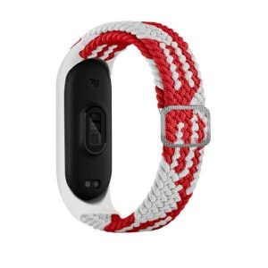 Beline óraszíj Mi Band 3/4 szövet piros / fehér