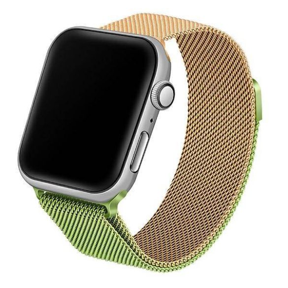 Beline Apple Watch fém óraszíj 42/44/45/49mm zöld/arany