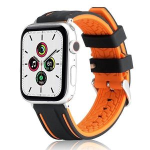 Beline Apple Watch szilikon óraszíj 38/40/41mm narancssárga / fekete