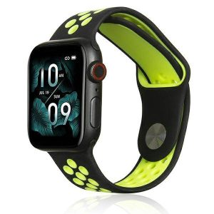 Beline Apple Watch Sport szilikon óraszíj 38/40/41mm fekete/lime