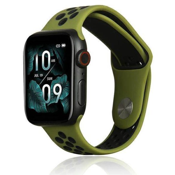 Beline Apple Watch Sport szilikon óraszíj 38/40/41mm zöld/fekete