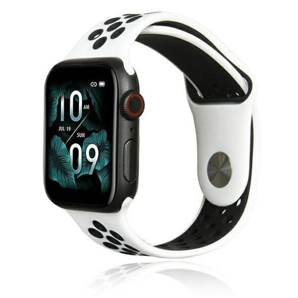 Beline Apple Watch Sport szilikon óraszíj 42/44/45/49mm fehér / fekete