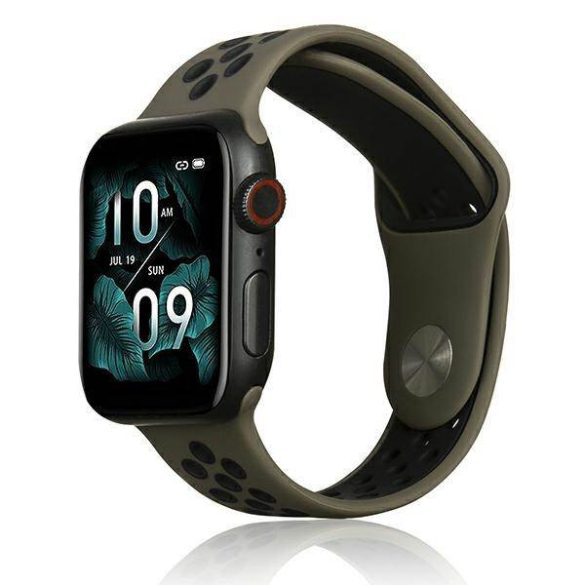 Beline Apple Watch Sport szilikon óraszíj 42/44/45/49mm barna/fekete