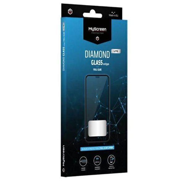 MS Diamond Glass Edge Lite Oppo A16/A16s A16K fekete Full Glue képernyővédő fólia