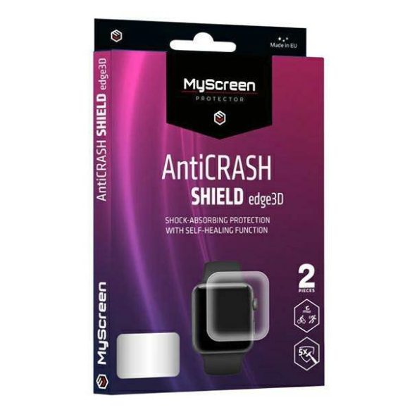 MS Folia AntiCRASH SHIELD edge3D Apple Watch 7/8 41mm 2db 2mm képernyővédő fólia