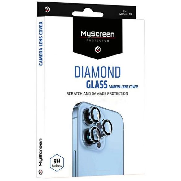MS Diamond Glass Camera Lens Cover iPhone 14 Pro 6,1"/14 Pro Max 6,7" fekete kameralencse-védő fólia