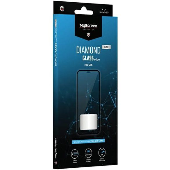 MS Diamond Glass Edge Lite FG iPhone 15 6.1" fekete Teljes ragasztás fólia