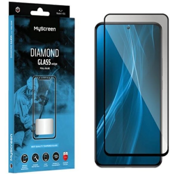 MS Diamond Glass Edge FG Oppo A2 5G fekete Full Glue Teljes ragasztás fólia