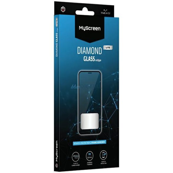 MS Diamond Glass Edge Lite edzett üveg fekete szegéllyel iPhone 16 Plus