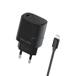   Beline töltő 1x USB-C 20 W + Lightning-kábel, fekete, PD 3.0, BLNCB20L