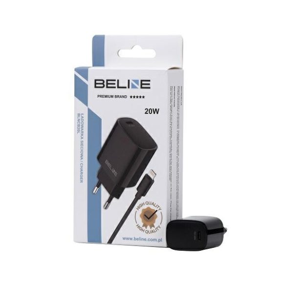 Beline BLNCB20L hálózati töltő 1xUSB-C csatlakozóval és Type-C - Lightning kábellel 20W fekete