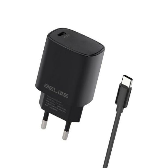 Beline BLNCB20C hálózati töltő 1xUSB-C csatlakozóval és Type-C - Type-C kábellel 20W fekete