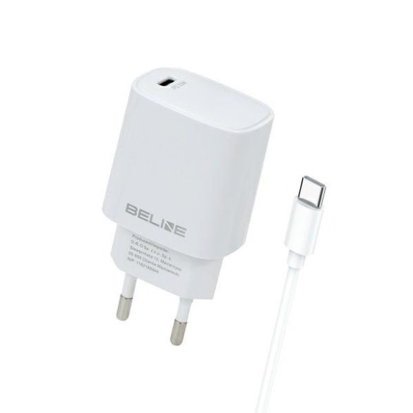 Beline BLNCW20C hálózati töltő 1xUSB-C csatlakozóval és Type-C - Type-C kábellel 20W fehér