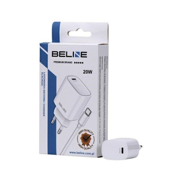 Beline BLNCW20C hálózati töltő 1xUSB-C csatlakozóval és Type-C - Type-C kábellel 20W fehér