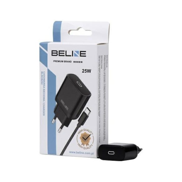 Beline BLNCB25C hálózati töltő 1xUSB-C csatlakozóval és Type-C - Type-C kábellel 25W GaN fekete