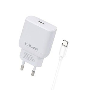 Beline BLNCW25C hálózati töltő 1xUSB-C csatlakozóval és Type-C - Type-C kábellel 25W GaN fehér