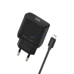   Beline töltő 1x USB-C 30 W + Lightning-kábel, fekete, PD 3.0, BLNCB30L, GaN