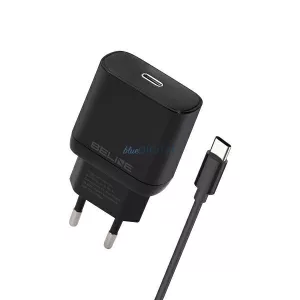 Beline töltő 1x USB-C 30 W + USB-C kábel, fekete, PD 3.0, BLNCB30C, GaN