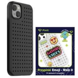  Etui Pinit dinamikus + Emoji Pin iPhone 14 6.1" fekete minta 3 tok