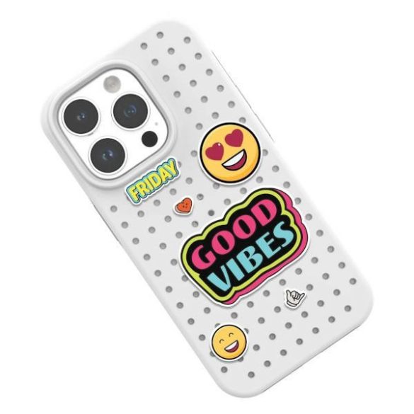 Etui Pinit dinamikus + Emoji Pin iPhone 14 / 15 / 13 6.1" fekete minta 3 tok